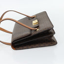 CELINE Macadam Canvas Hand Bag PVC Leather Brown Gold Auth 180512A-4