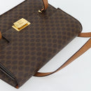 CELINE Macadam Canvas Hand Bag PVC Leather Brown Gold Auth 180512A-6