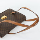 CELINE Macadam Canvas Hand Bag PVC Leather Brown Gold Auth 180512A-7