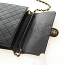 CHANEL Matelasse Chain Shoulder Bag Lamb Skin Black Gold CC Auth 180513SAM-8