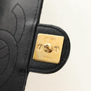CHANEL Matelasse Chain Shoulder Bag Lamb Skin Black Gold CC Auth 180513SAM-9