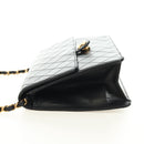 CHANEL Matelasse Chain Shoulder Bag Lamb Skin Black Gold CC Auth 180513SAM-3