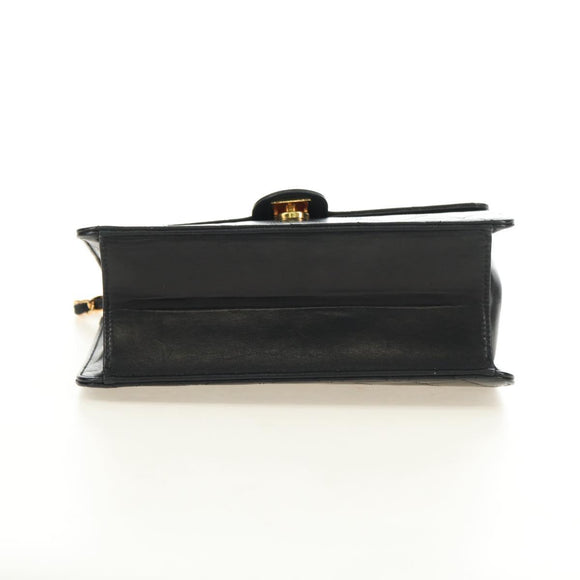 CHANEL Matelasse Chain Shoulder Bag Lamb Skin Black Gold CC Auth 180513SAM