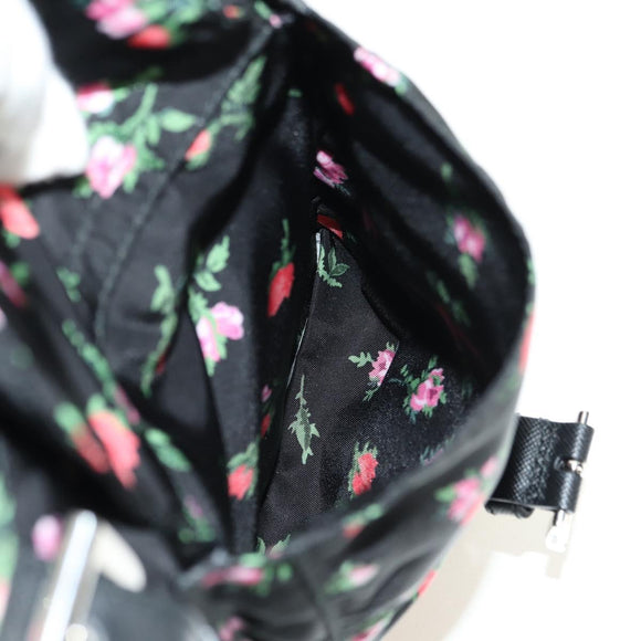 PRADA Bloem Rugzak Nylon Zwart Zilver 1BZ811 Auth 180522SAM
