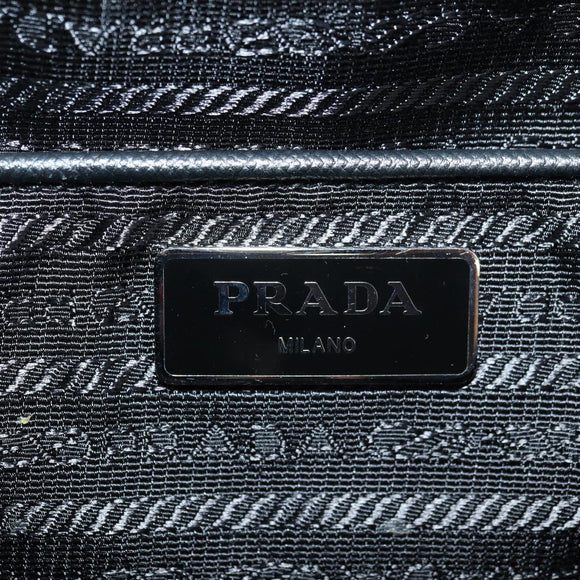 PRADA Bloem Rugzak Nylon Zwart Zilver 1BZ811 Auth 180522SAM