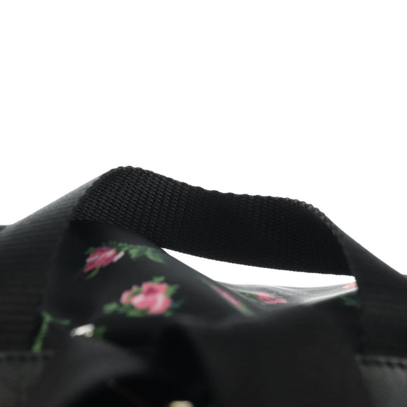 PRADA Bloem Rugzak Nylon Zwart Zilver 1BZ811 Auth 180522SAM