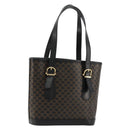 CELINE Macadam Canvas Tote Bag PVC Leather Black Gold Auth 180524A-1