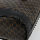CELINE Macadam Canvas Tote Bag PVC Leather Black Gold Auth 180524A-10