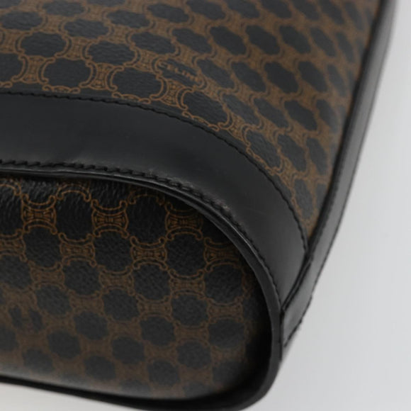 CELINE Macadam Canvas Tote Bag PVC Leather Black Gold Auth 180524A