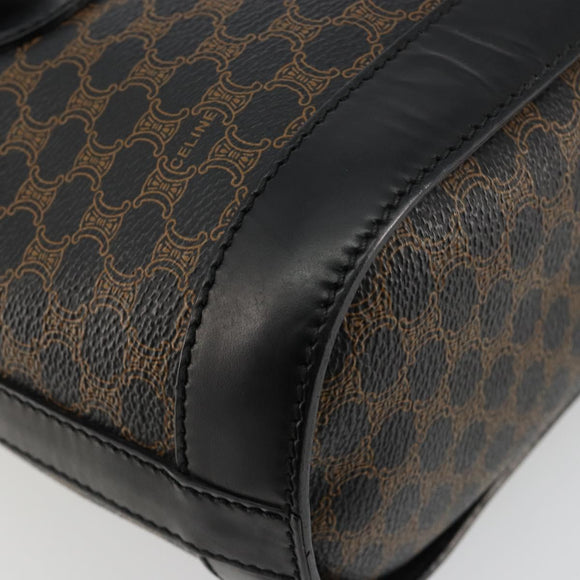 CELINE Macadam Canvas Tote Bag PVC Leather Black Gold Auth 180524A