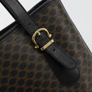 CELINE Macadam Canvas Tote Bag PVC Leather Black Gold Auth 180524A-14