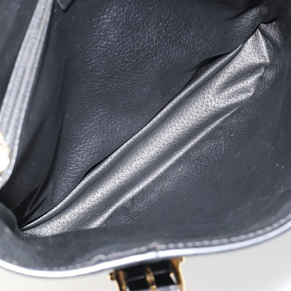 CELINE Macadam Canvas Tote Bag PVC Leather Black Gold Auth 180524A