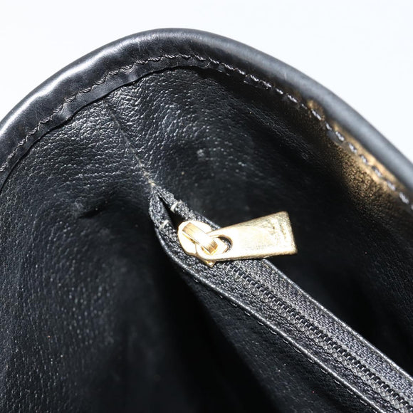 CELINE Macadam Canvas Tote Bag PVC Leather Black Gold Auth 180524A