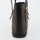 CELINE Macadam Canvas Tote Bag PVC Leather Black Gold Auth 180524A-4