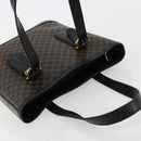 CELINE Macadam Canvas Tote Bag PVC Leather Black Gold Auth 180524A-6