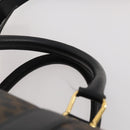CELINE Macadam Canvas Boston Bag PVC Leather 2way Black Gold Auth 180526A-14