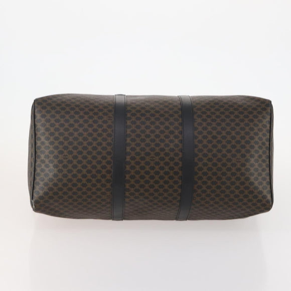 CELINE Macadam Canvas Boston Bag PVC Leather 2way Black Gold Auth 180526A