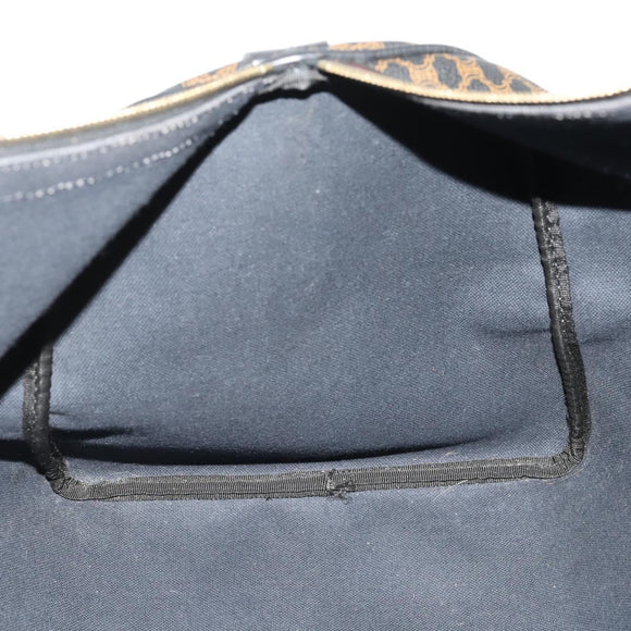 CELINE Macadam Canvas Boston Bag PVC Leather 2way Black Gold Auth 180526A