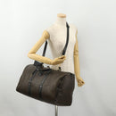 CELINE Macadam Canvas Boston Bag PVC Leather 2way Black Gold Auth 180526A-24