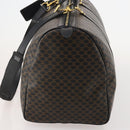 CELINE Macadam Canvas Boston Bag PVC Leather 2way Black Gold Auth 180526A-3