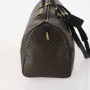 CELINE Macadam Canvas Boston Bag PVC Leather 2way Black Gold Auth 180526A-4