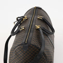 CELINE Macadam Canvas Boston Bag PVC Leather 2way Black Gold Auth 180526A-6