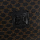CELINE Macadam Canvas Boston Bag PVC Leather Black Gold Auth 180527A-18