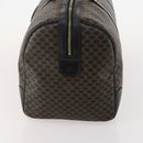 CELINE Macadam Canvas Boston Bag PVC Leather Black Gold Auth 180527A-3