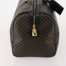 CELINE Macadam Canvas Boston Bag PVC Leather Black Gold Auth 180527A-4