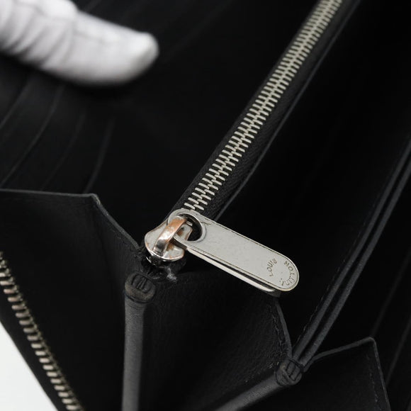 LOUIS VUITTON Monogram Mahina Zippy Wallet Long Wallet Black M61867 Auth 180533