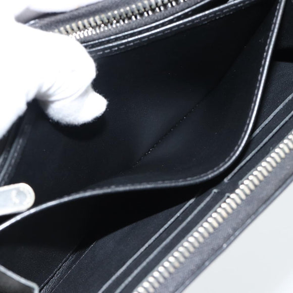 LOUIS VUITTON Monogram Mahina Zippy Wallet Long Wallet Black M61867 Auth 180533
