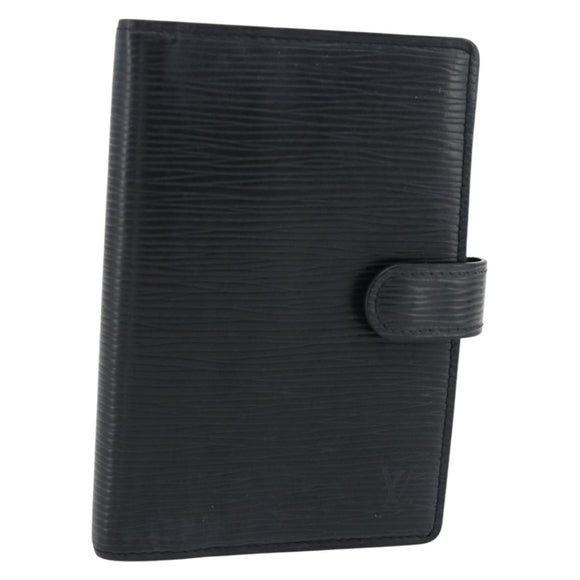 LOUIS VUITTON Epi Agenda PM Day Planner Cover Black R20092 LV Auth 180535A