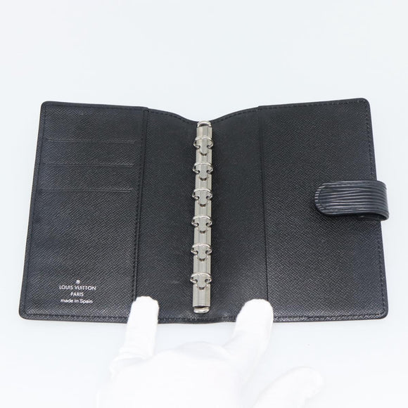 LOUIS VUITTON Epi Agenda PM Day Planner Cover Black R20092 LV Auth 180535A