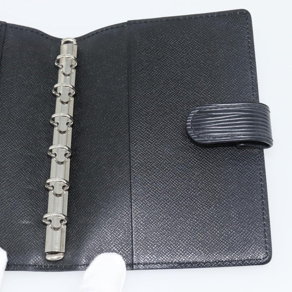 LOUIS VUITTON Epi Agenda PM Day Planner Cover Black R20092 LV Auth 180535A