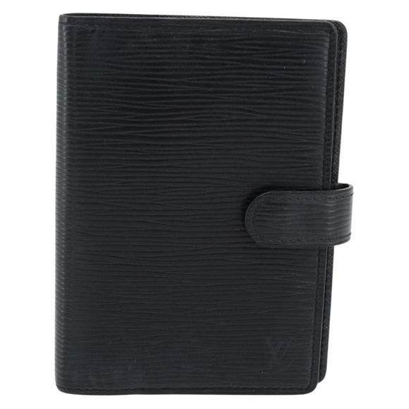 LOUIS VUITTON Epi Agenda PM Day Planner Cover Black R20092 LV Auth 180535A