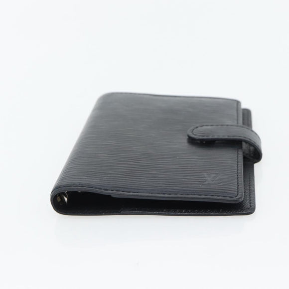 LOUIS VUITTON Epi Agenda PM Day Planner Cover Black R20092 LV Auth 180535A