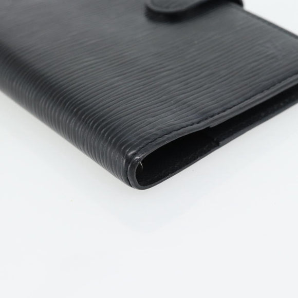 LOUIS VUITTON Epi Agenda PM Day Planner Cover Black R20092 LV Auth 180535A