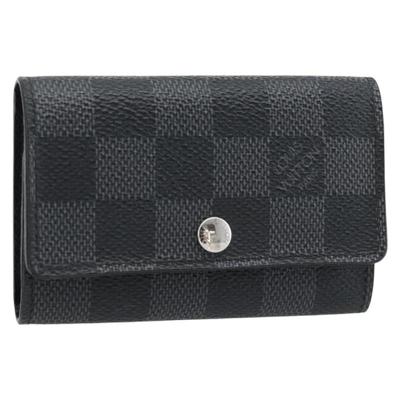 LOUIS VUITTON Damier Graphite Multicles 6 Key Case N62662 LV Auth 180537M