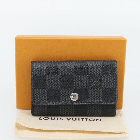 LOUIS VUITTON Damier Graphite Multicles 6 Key Case N62662 LV Auth 180537M
