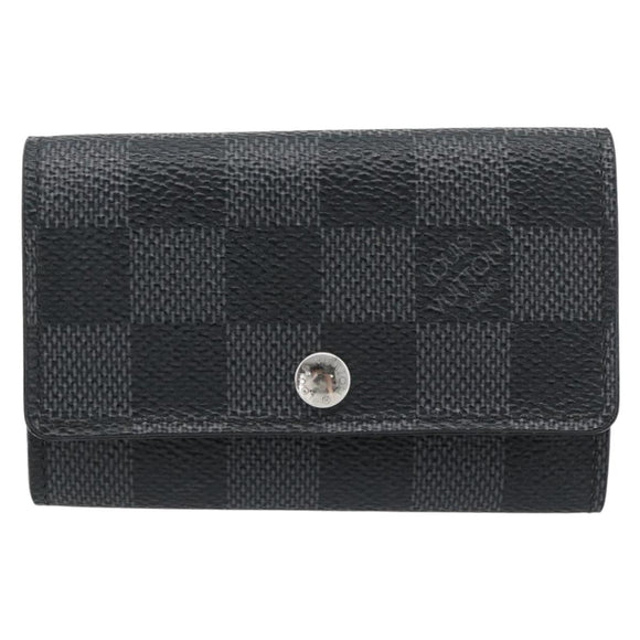 LOUIS VUITTON Damier Graphite Multicles 6 Key Case N62662 LV Auth 180537M