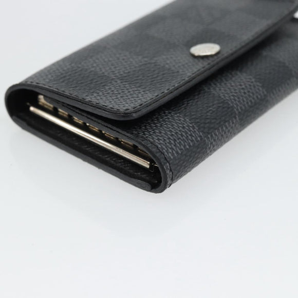 LOUIS VUITTON Damier Graphite Multicles 6 Key Case N62662 LV Auth 180537M