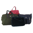 PRADA Umhängetasche Nylon Velours 4er Set Navy Pink Khaki Auth 180542-1