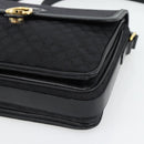 CELINE Macadam Canvas Shoulder Bag Black Gold Auth 180571A-9