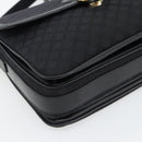 CELINE Macadam Canvas Shoulder Bag Black Gold Auth 180571A-14