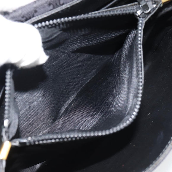 CELINE Macadam Canvas Shoulder Bag Black Gold Auth 180571A