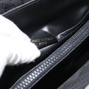 CELINE Macadam Canvas Shoulder Bag Black Gold Auth 180571A-12