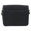 CELINE Macadam Canvas Shoulder Bag Black Gold Auth 180571A-2