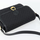 CELINE Macadam Canvas Shoulder Bag Black Gold Auth 180571A-6