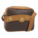CELINE Macadam Canvas Shoulder Bag PVC Leather Brown Gold Auth 180579A-1
