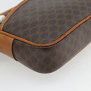 CELINE Macadam Canvas Shoulder Bag PVC Leather Brown Gold Auth 180579A-16